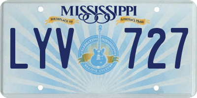 MS license plate LYV727