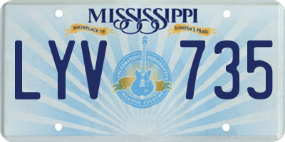 MS license plate LYV735