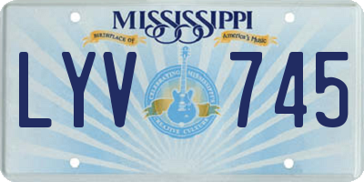 MS license plate LYV745