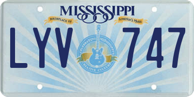 MS license plate LYV747
