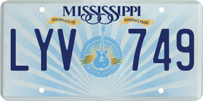 MS license plate LYV749
