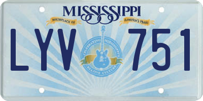 MS license plate LYV751