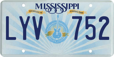 MS license plate LYV752