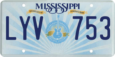 MS license plate LYV753