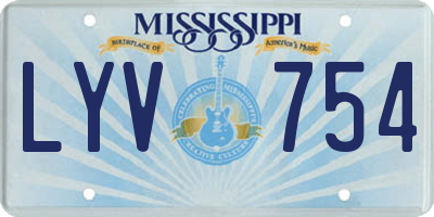 MS license plate LYV754