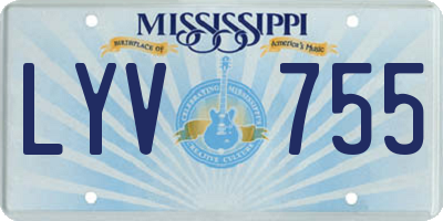 MS license plate LYV755
