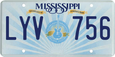 MS license plate LYV756