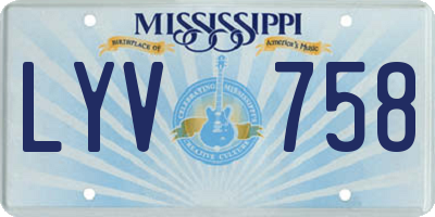 MS license plate LYV758
