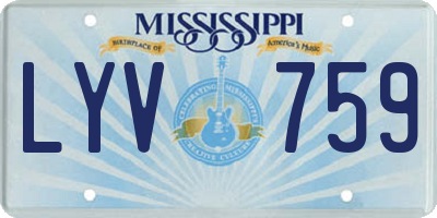 MS license plate LYV759