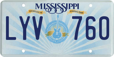 MS license plate LYV760