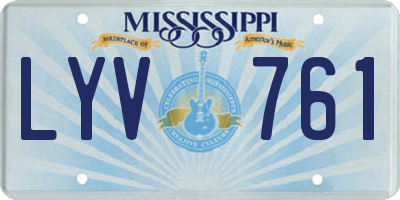MS license plate LYV761