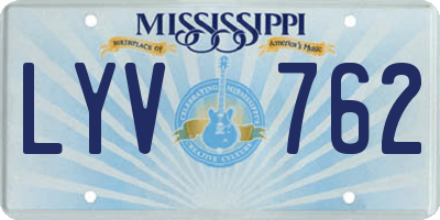 MS license plate LYV762