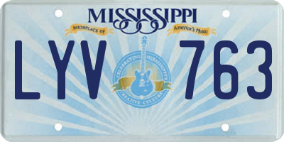 MS license plate LYV763