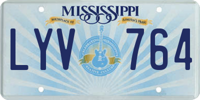 MS license plate LYV764