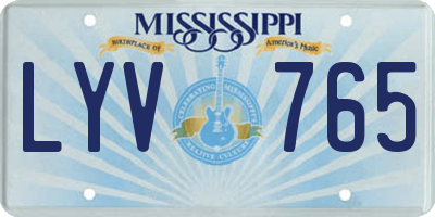 MS license plate LYV765