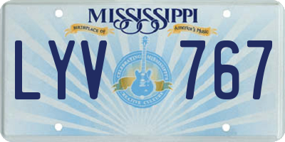 MS license plate LYV767