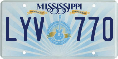 MS license plate LYV770