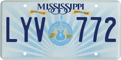 MS license plate LYV772