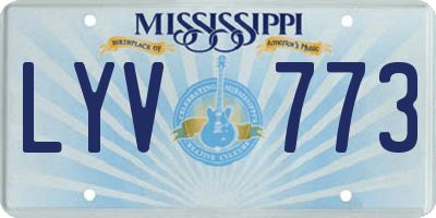 MS license plate LYV773