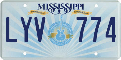 MS license plate LYV774