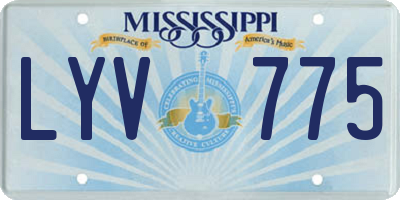 MS license plate LYV775