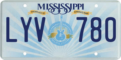 MS license plate LYV780