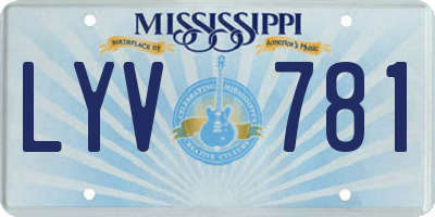 MS license plate LYV781