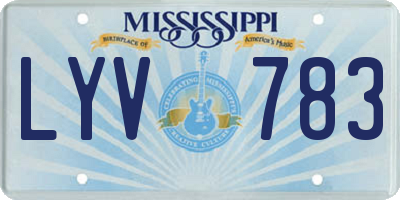 MS license plate LYV783