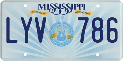MS license plate LYV786