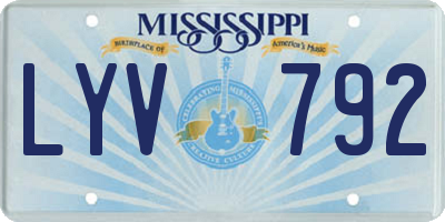 MS license plate LYV792