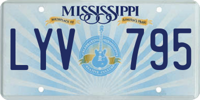 MS license plate LYV795