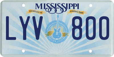 MS license plate LYV800