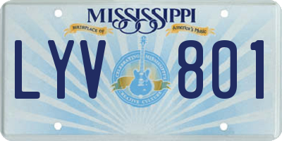 MS license plate LYV801