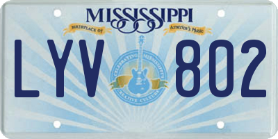 MS license plate LYV802