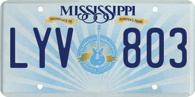 MS license plate LYV803
