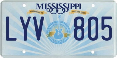 MS license plate LYV805