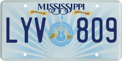 MS license plate LYV809