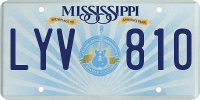 MS license plate LYV810