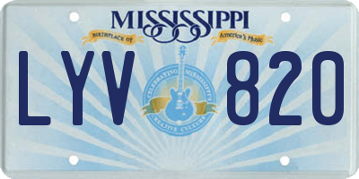 MS license plate LYV820