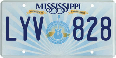 MS license plate LYV828