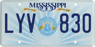 MS license plate LYV830