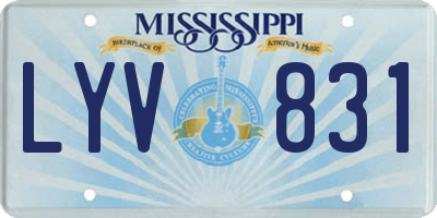 MS license plate LYV831