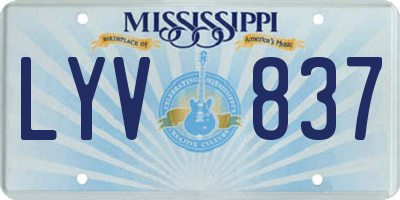 MS license plate LYV837