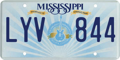 MS license plate LYV844