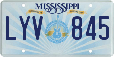 MS license plate LYV845
