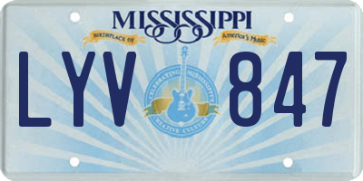 MS license plate LYV847