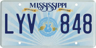 MS license plate LYV848