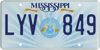 MS license plate LYV849