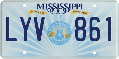 MS license plate LYV861