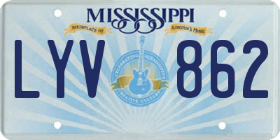 MS license plate LYV862